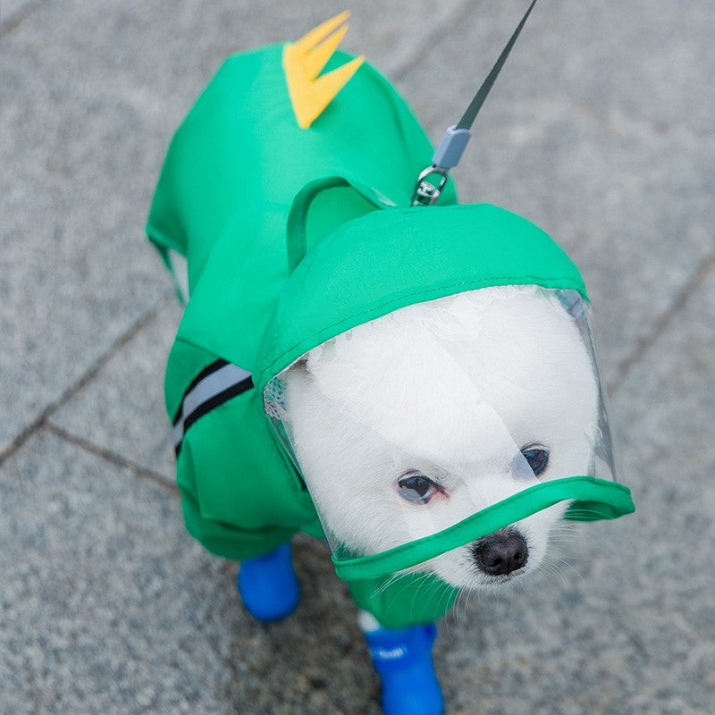Integrated Chest and Back Raincoat for Dogs