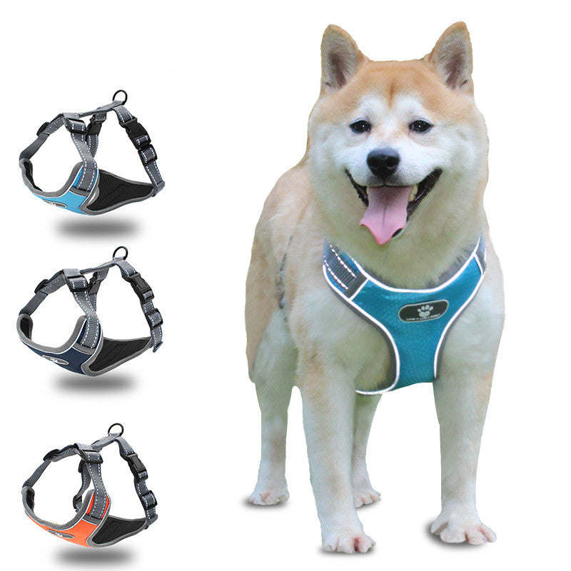 Reflective Vest-Style Chest Strap for Large Dogs