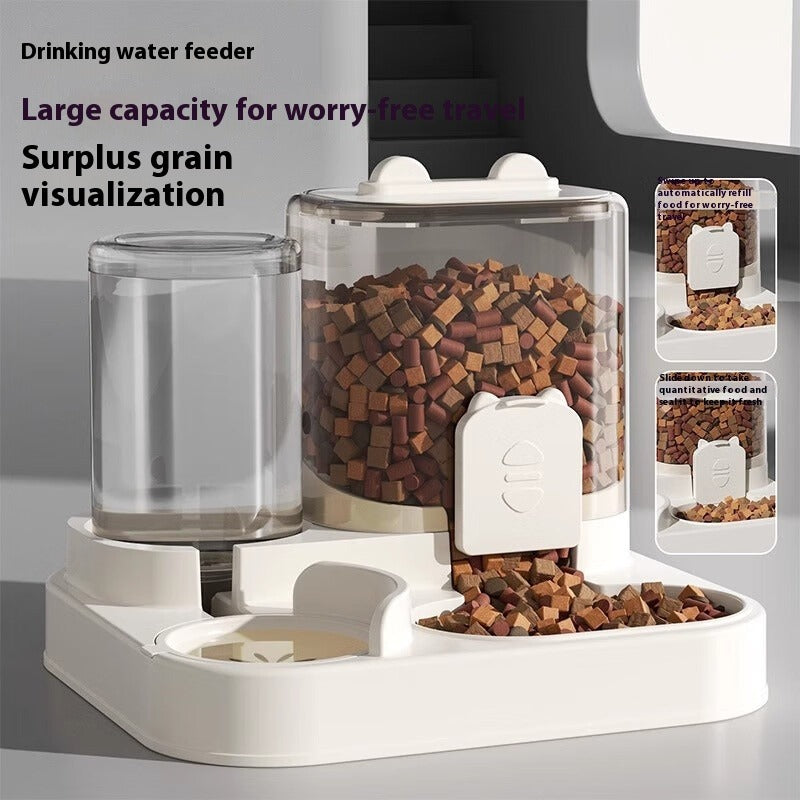 Automatic Pet Feeder with Water Dispenser - Large Capacity