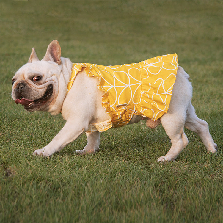 Cartoon Print Cotton Dress for Pets in Spring