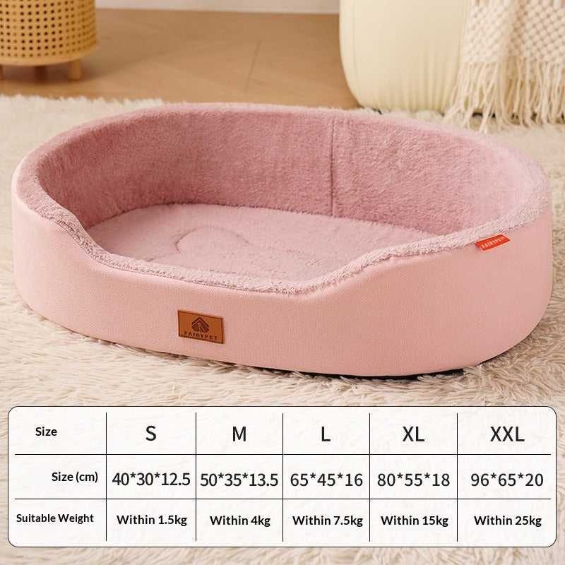 Universal Medium Dog Bed with Removable Leather Liner