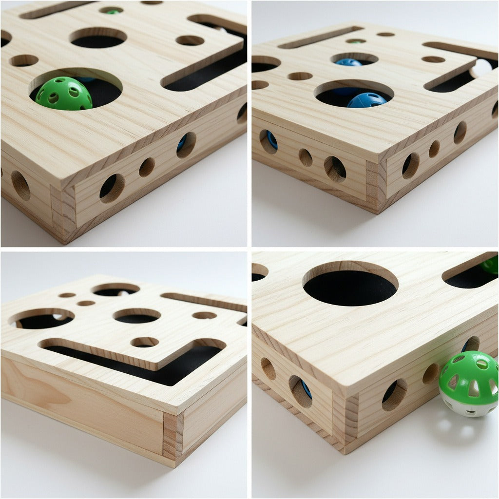 Solid Wood Maze Cat Toy