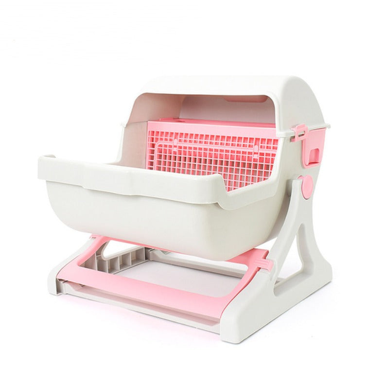 Semi-Enclosed Cat Toilet Litter Box