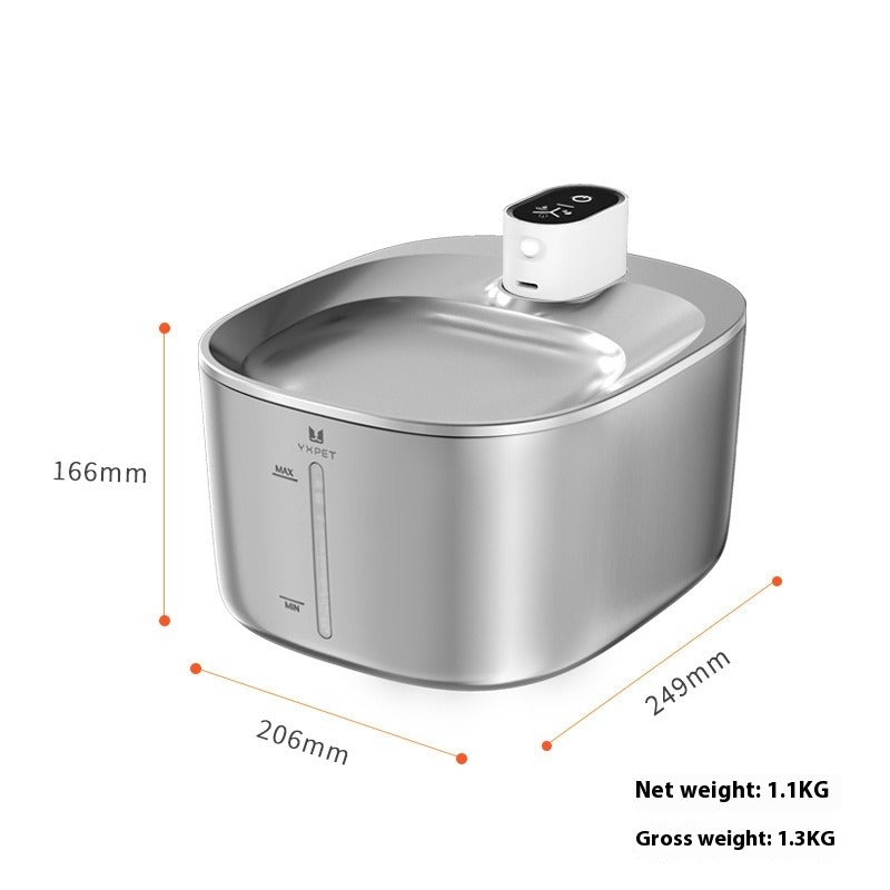 Smart Stainless Steel Wireless Pet Water Fountain