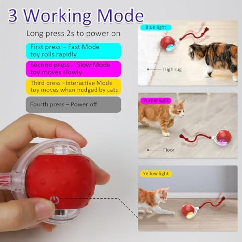 Interactive Motion Cat Toy with Sound - Red