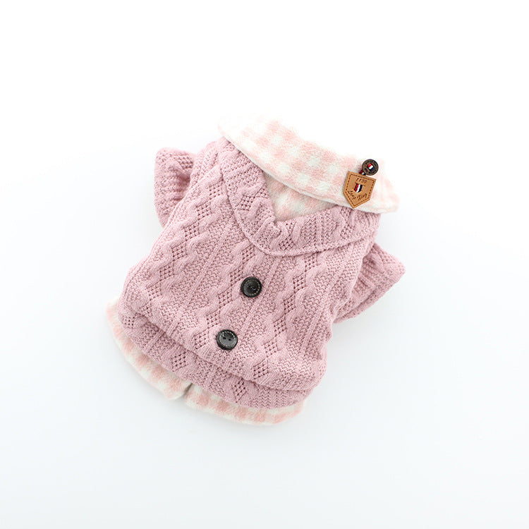 2020 Fall Winter Pet Dog Clothes - Plaid Design