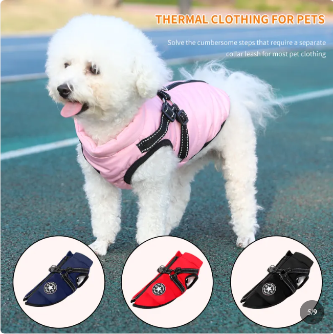 Pet Warm Dogs Cotton Coat with Thickened Fleece