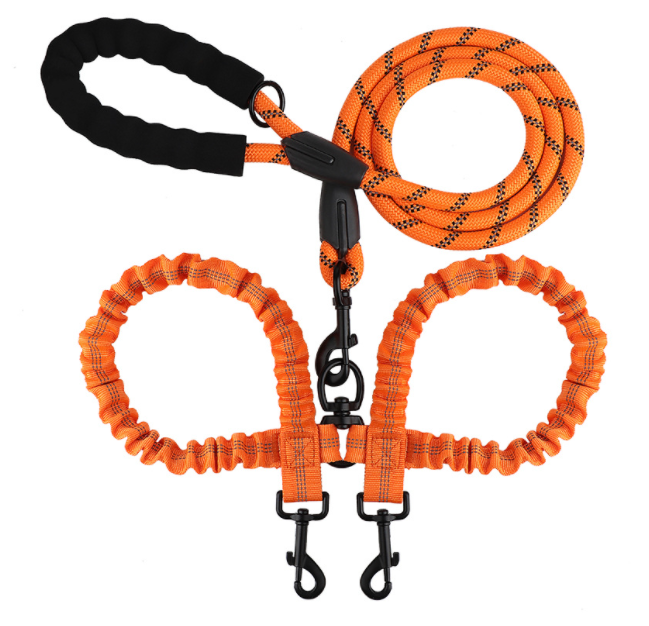 Reflective Polyester Pet Drag Two Traction Leash