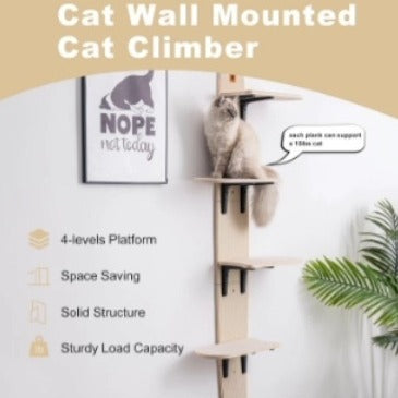 Wooden Wall-mounted Cat Tree