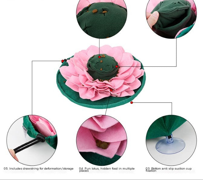 Pet Lotus Sniffing Mat for Slow Feeding Training Toy