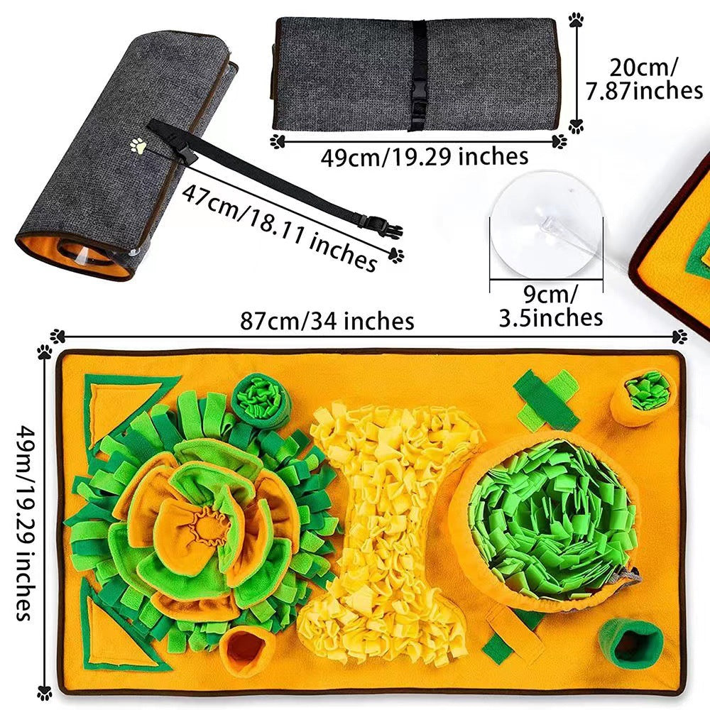 "Cross-Border Amazon Circular Rainbow Pet Snuffle Mat"