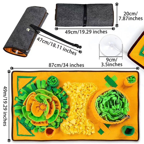 "Cross-Border Amazon Circular Rainbow Pet Snuffle Mat"