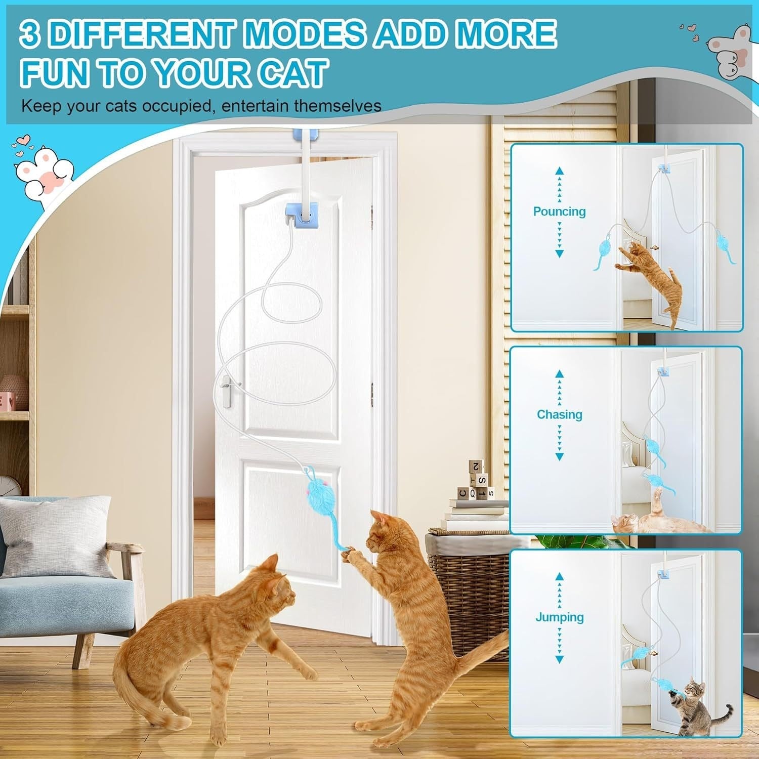 Rechargeable Electric Cat Teaser Door Toy