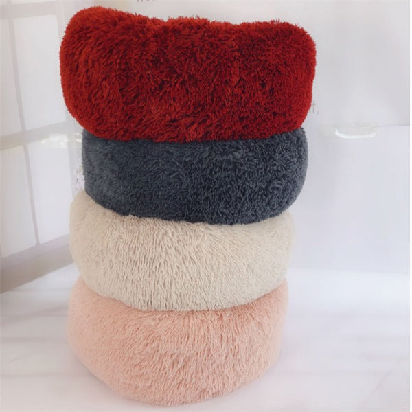 Round Plush Cat and Dog Bed