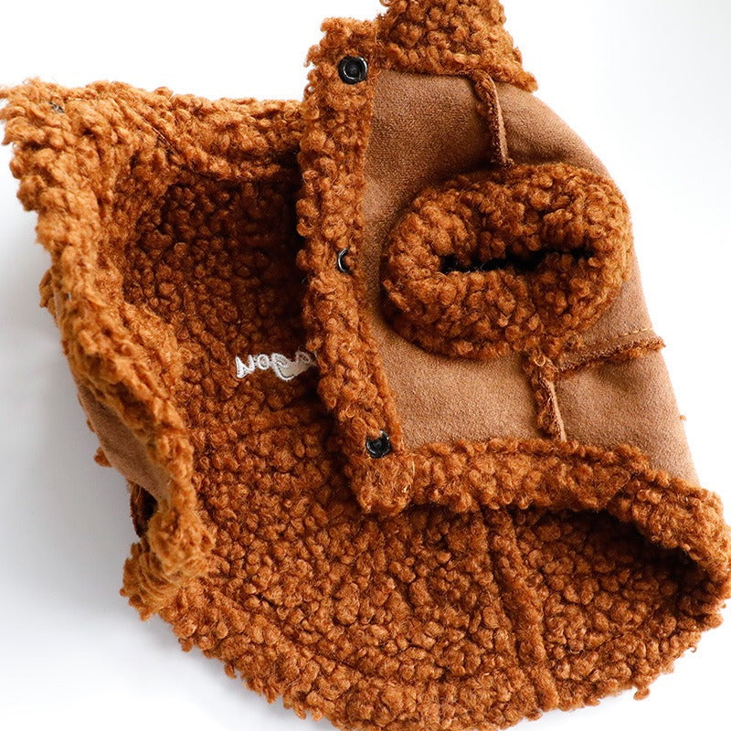 Peach Velvet Winter Pet Vest