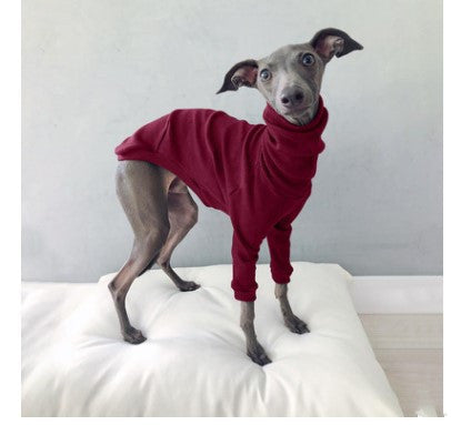 High Neck Solid Color Two-Legged Dog Suit