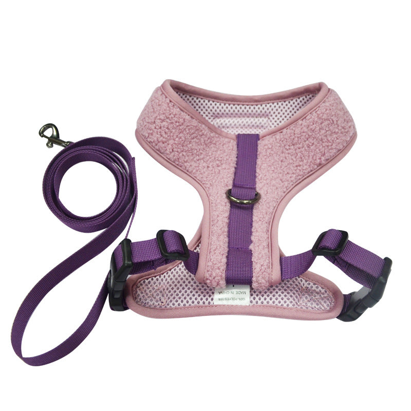 New Dog Leash with Pet Chest Strap and Double Buckle