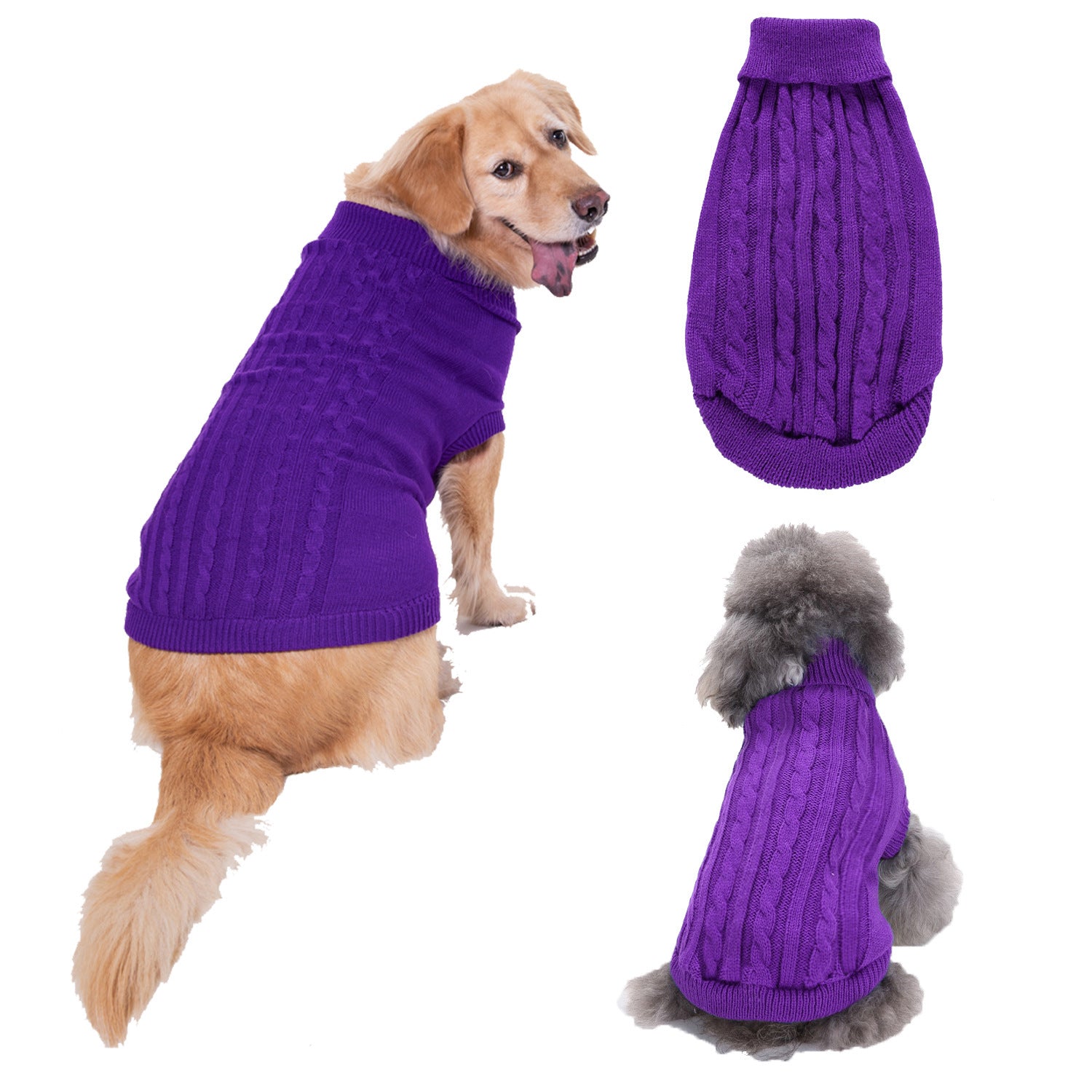 Solid Color Puppy Dog Sweater for Bichon and Teddy