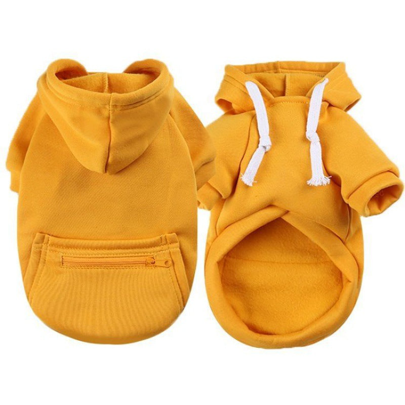 New Pet Sweatshirt with Zipper Pocket for Small Medium