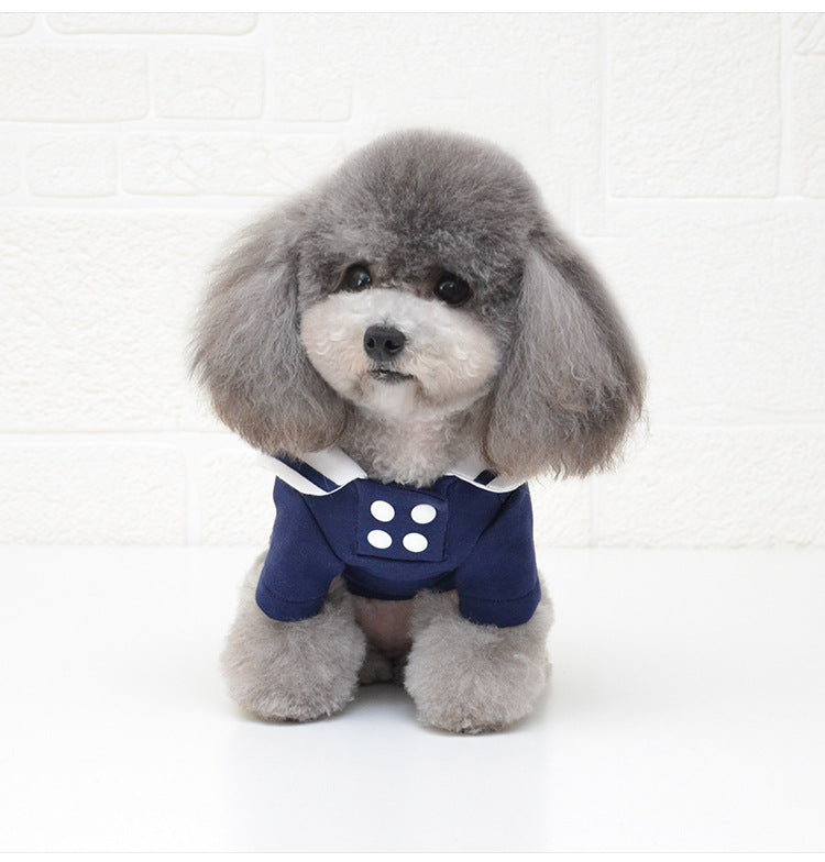 Pet Dog Sailor Outfit for Autumn/Winter Apparel