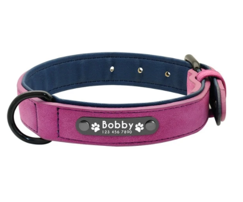 Personalized Leather Collar for Large Dogs (One Piece)