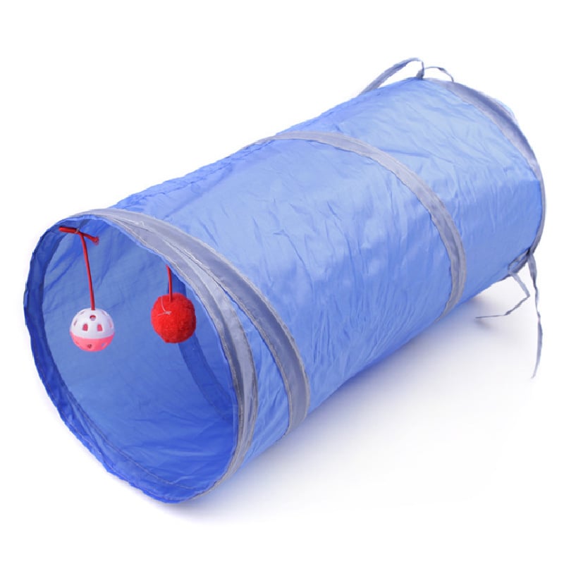 Collapsible Cat Tunnel with Ringing Paper Puzzle Toy