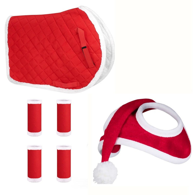 Christmas Horse Hat and Leg Warmer Set