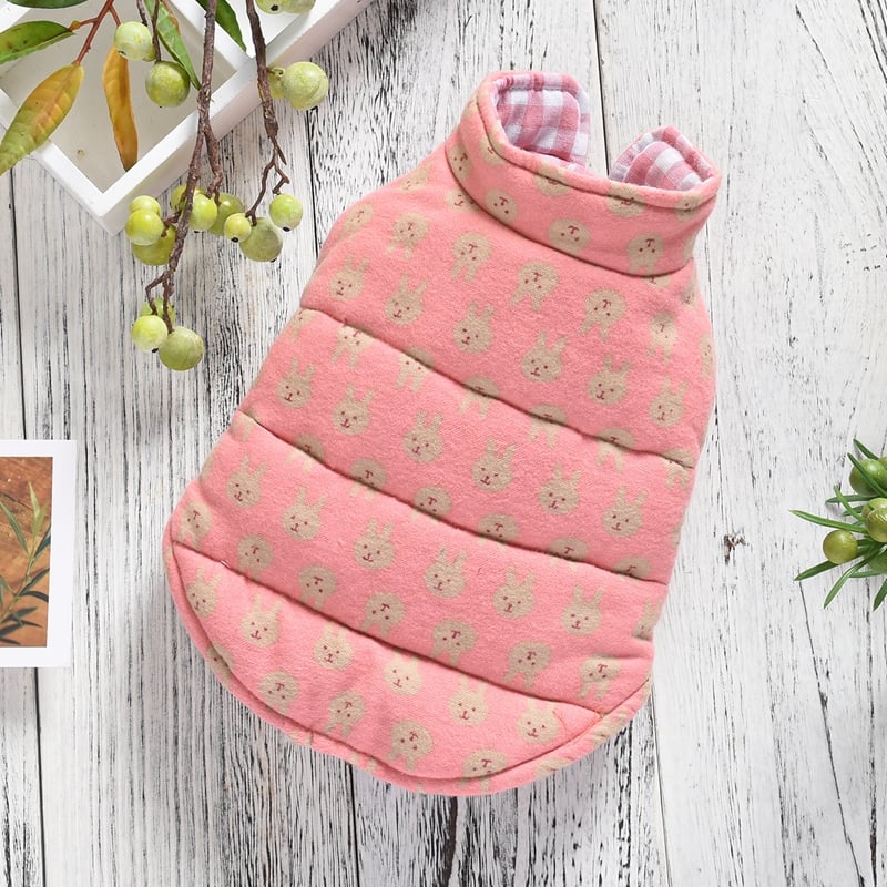 Reversible Warm Cotton Vest for Dogs