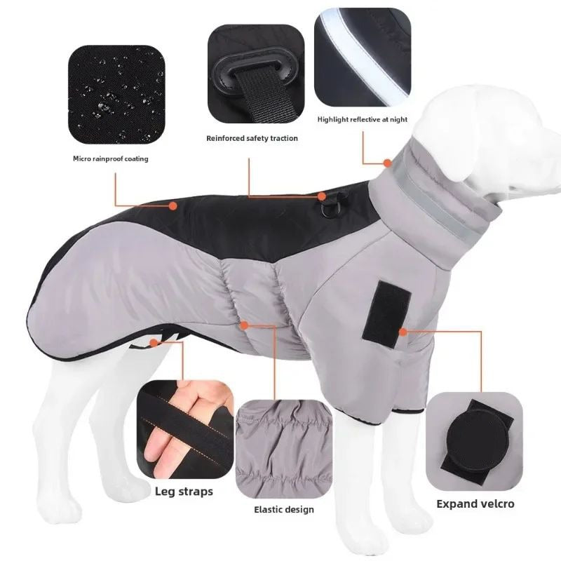Waterproof Large Dog Jacket Winter Coat