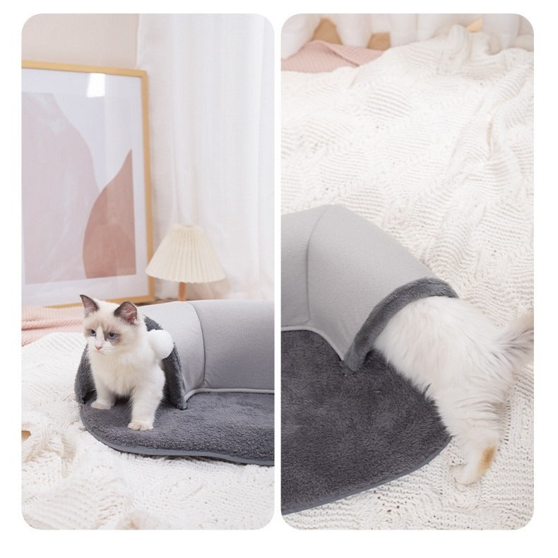 Plush Cat Tunnel Bed