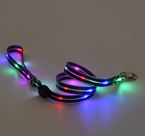 Rechargeable LED Luminous Nylon Pet Collar & Tow Rope