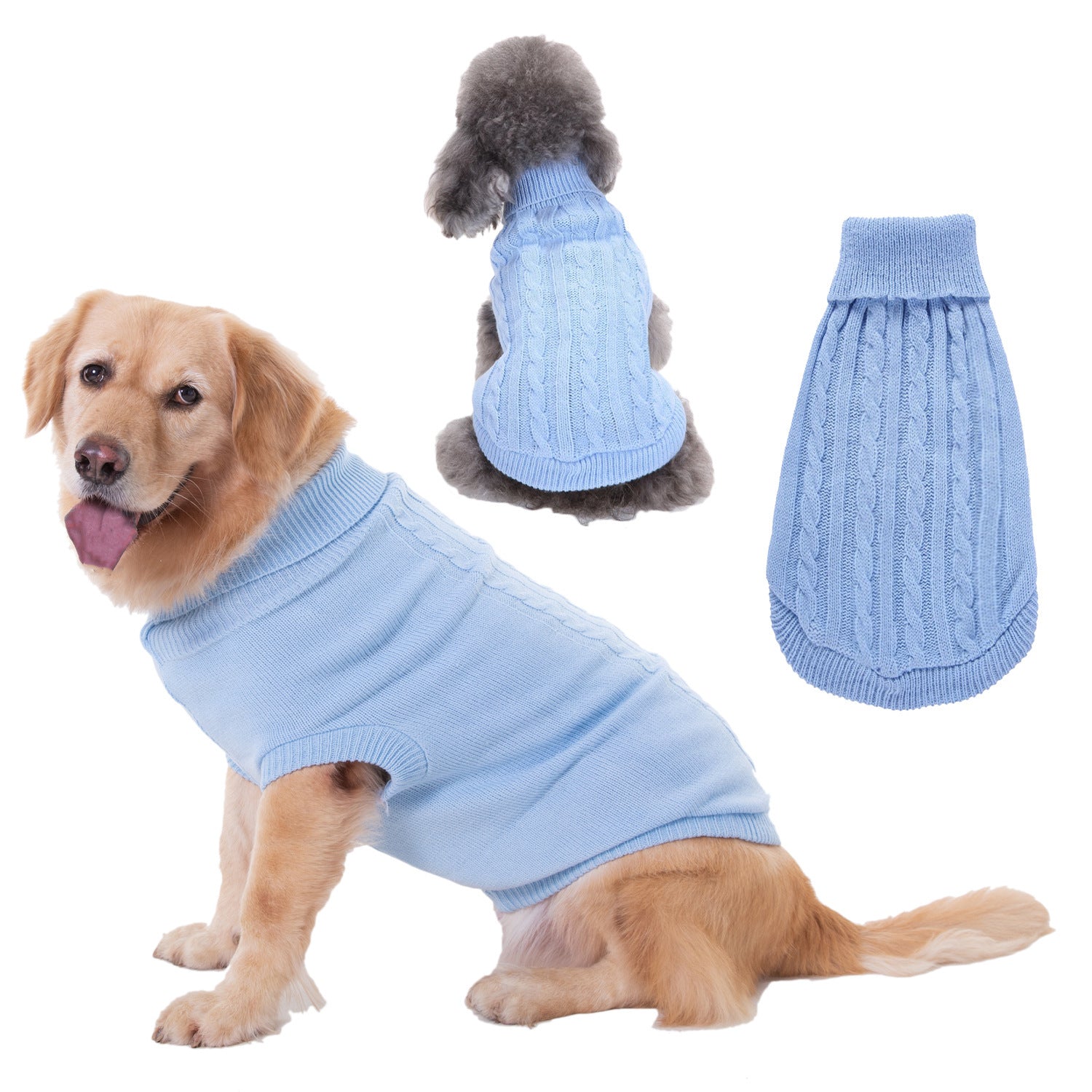 Solid Color Puppy Dog Sweater for Bichon and Teddy