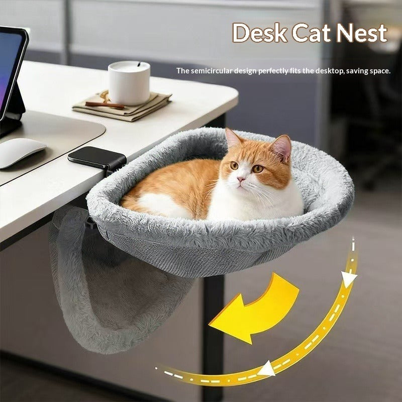 Folding Computer Desk Cat Bed