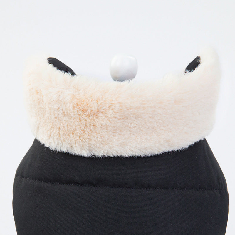Princess Dog Coat with Bow and Fur Collar for Pets