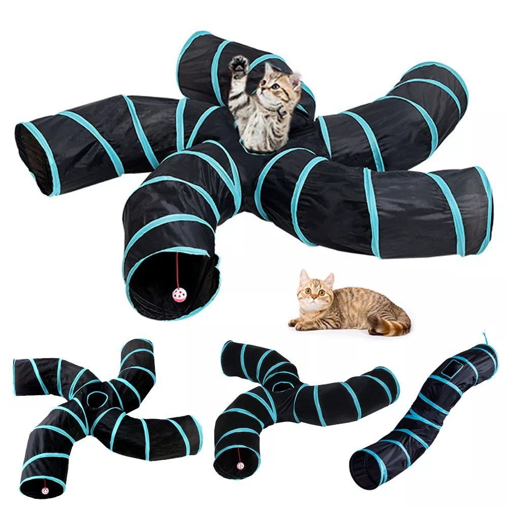 Cat Tunnel Maze Toy Blue-Black