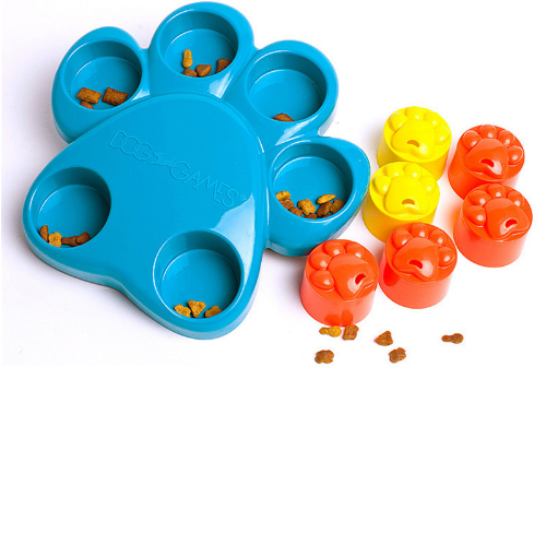 Durable Dog Puzzle Toy and Feeding Bowl (Gold)