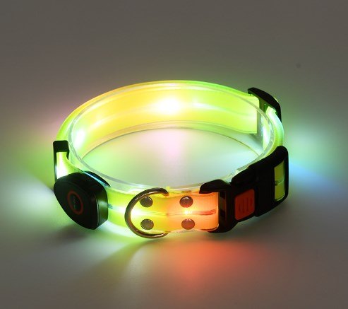 Rechargeable LED Luminous Nylon Pet Collar & Tow Rope