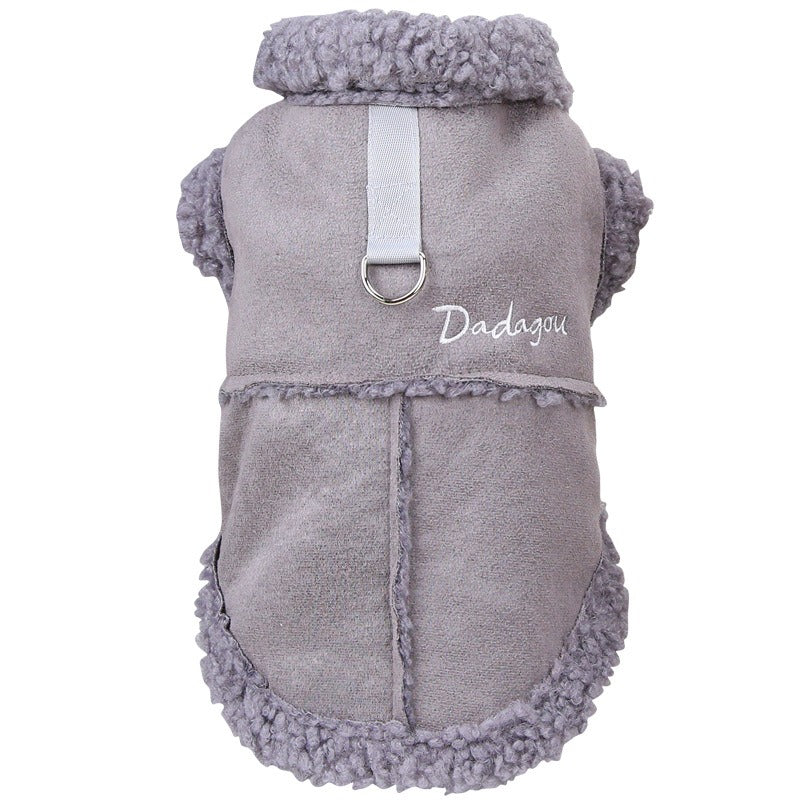 Peach Velvet Winter Pet Vest