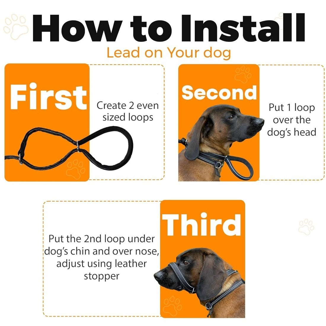 Anti-Bite Muzzle Leash for Dogs with Waste Bag Dispenser