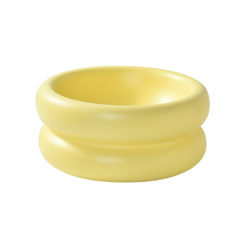 Ceramic Elevated Cat Food Bowl - Wide Mouth