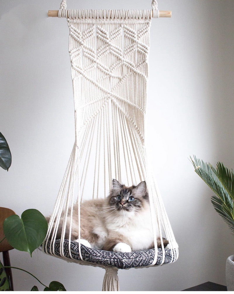 Handmade Cat Hammock and Toy Nest - Woven Design