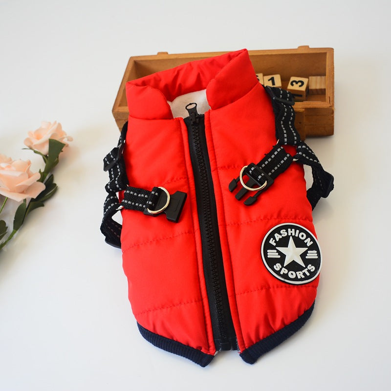 Waterproof Pet Cotton Jacket for Dogs - Winter Ski Suit