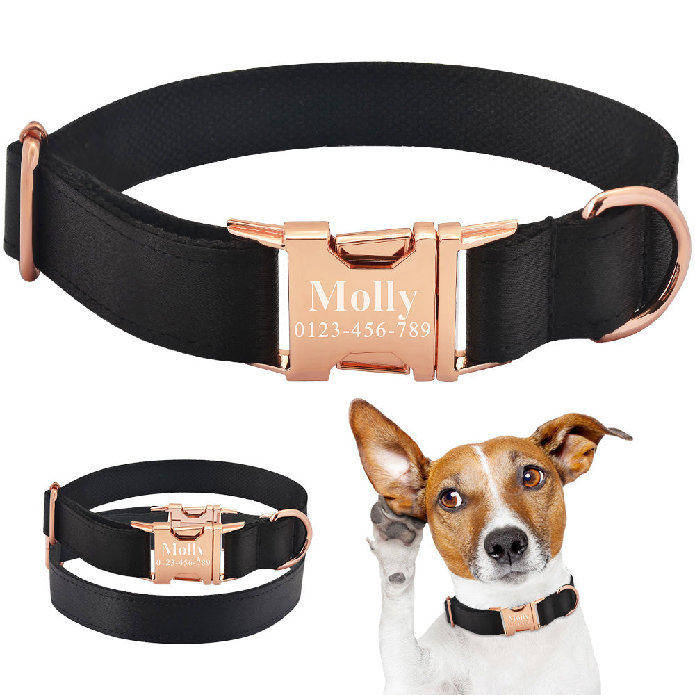 Personalized Dog Collar with Nameplate for All Breeds