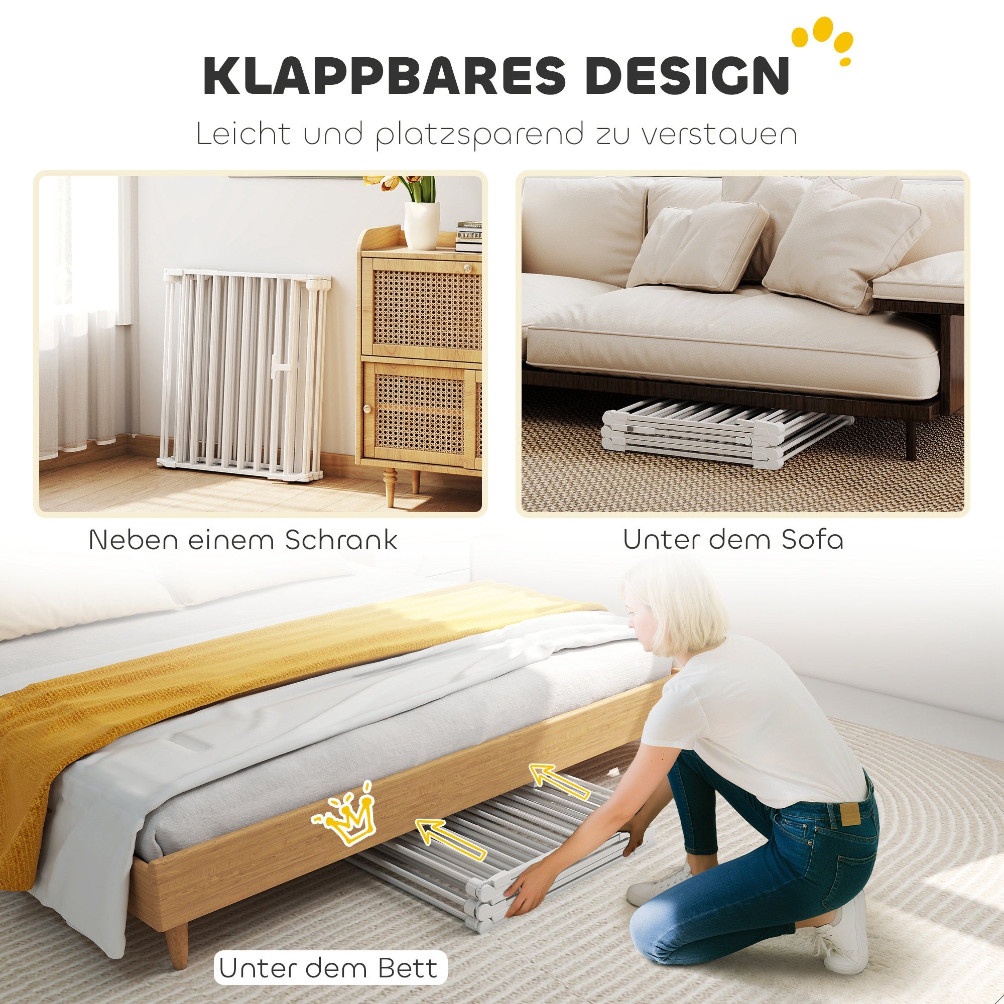 6-Panel Foldable Pet Barrier with Door