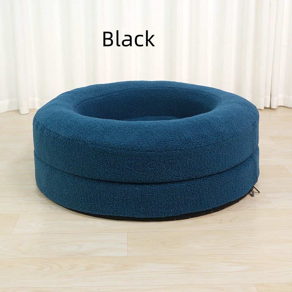 Solid Color Round Pet Bed Cat Nest