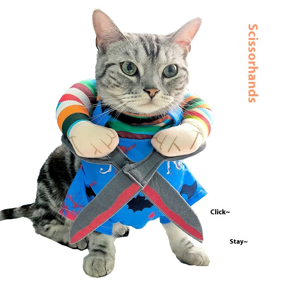 Pet Halloween Costume Scissor Hand Outfit
