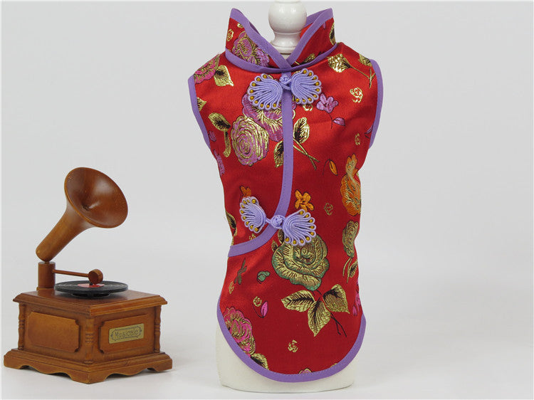 Pet Brocade Cheongsam for Spring, Summer, Autumn
