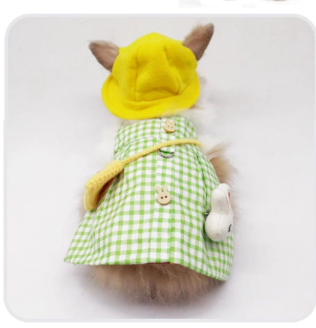 Cute Vest Skirt for Pet Rabbit with Traction Rope