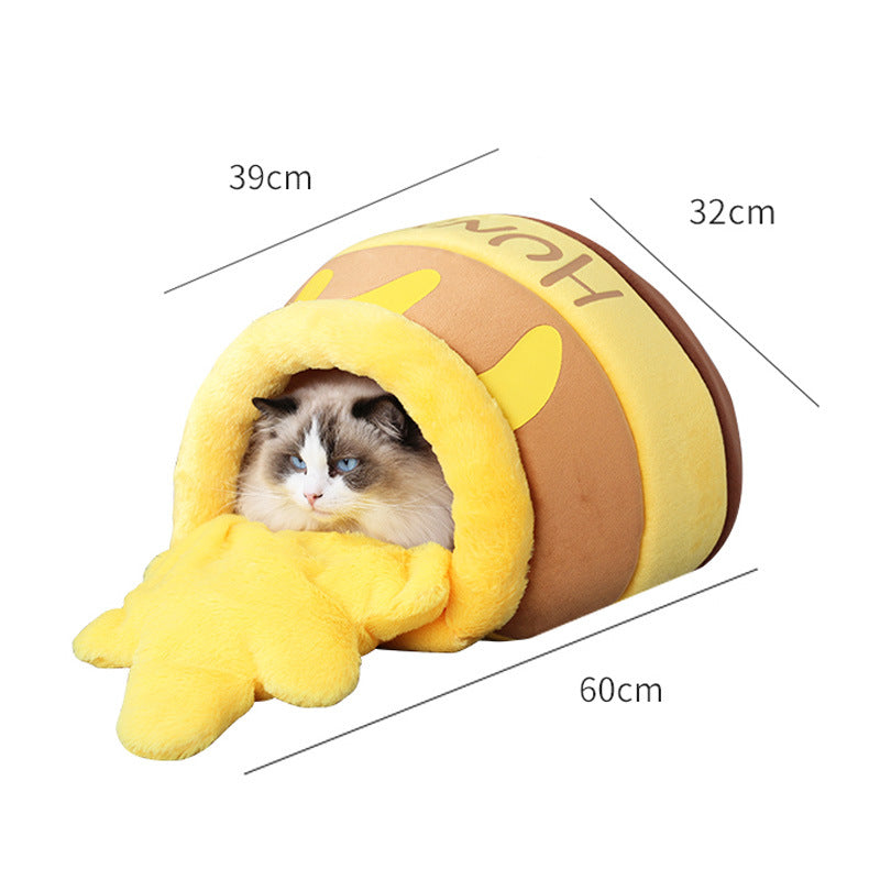 Honey Jar Cat Bed - Winnie the Pooh Style Pet House