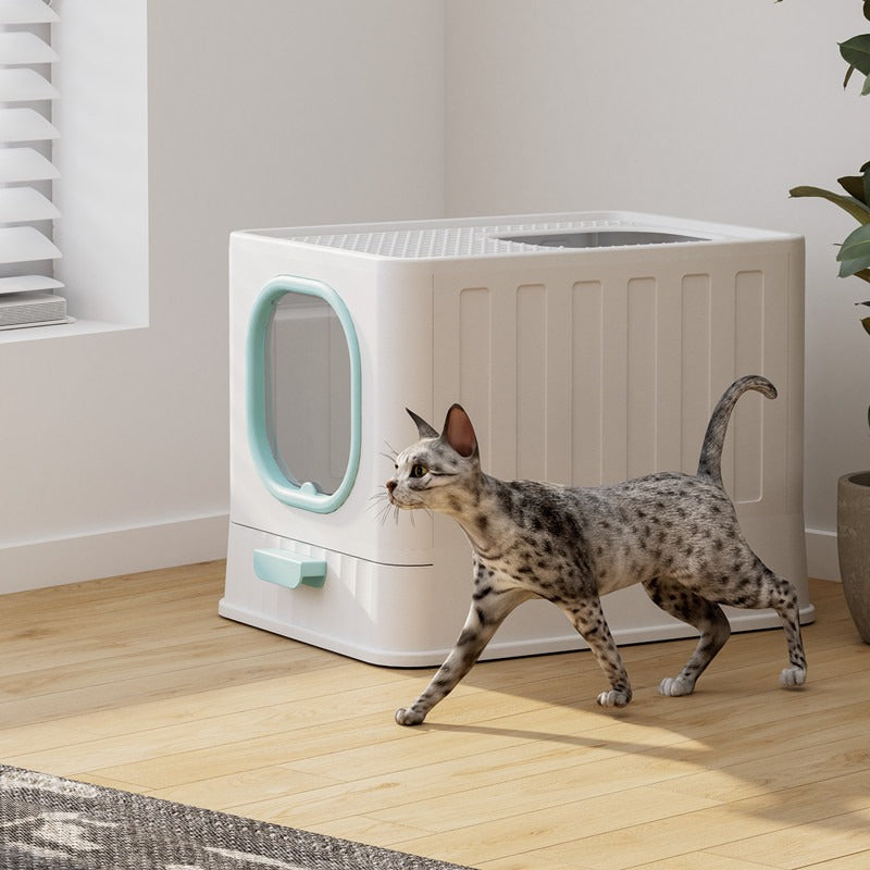 Large Enclosed Folding Cat Litter Box